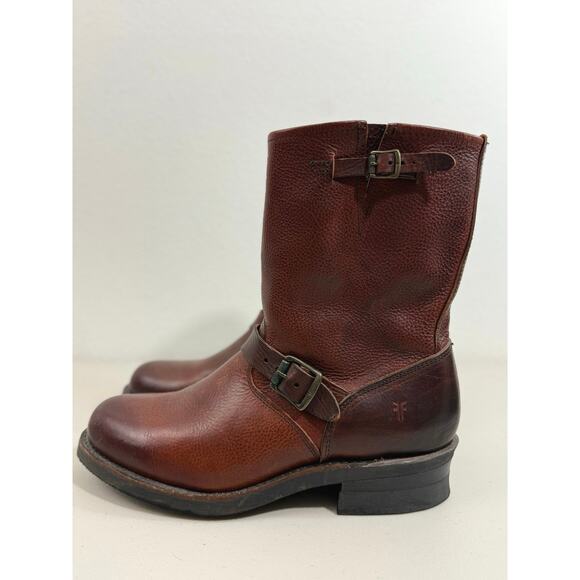 Frye Men’s Engineer Buckle Boots Brown Leather Pull On Vintage Style Size 11.5 M main image 6
